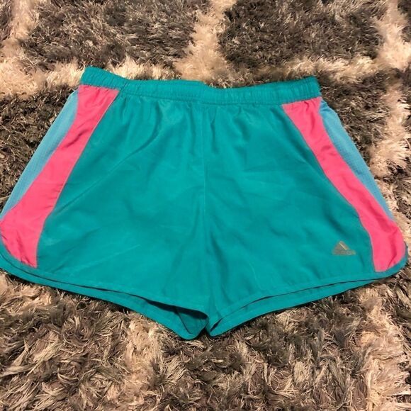 Adidas sea green/pink running shorts sz medium - Picture 1 of 5